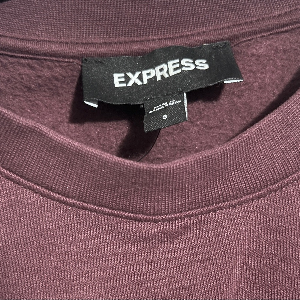 Express Men's Burgundy Crewneck - Picture 5 of 6